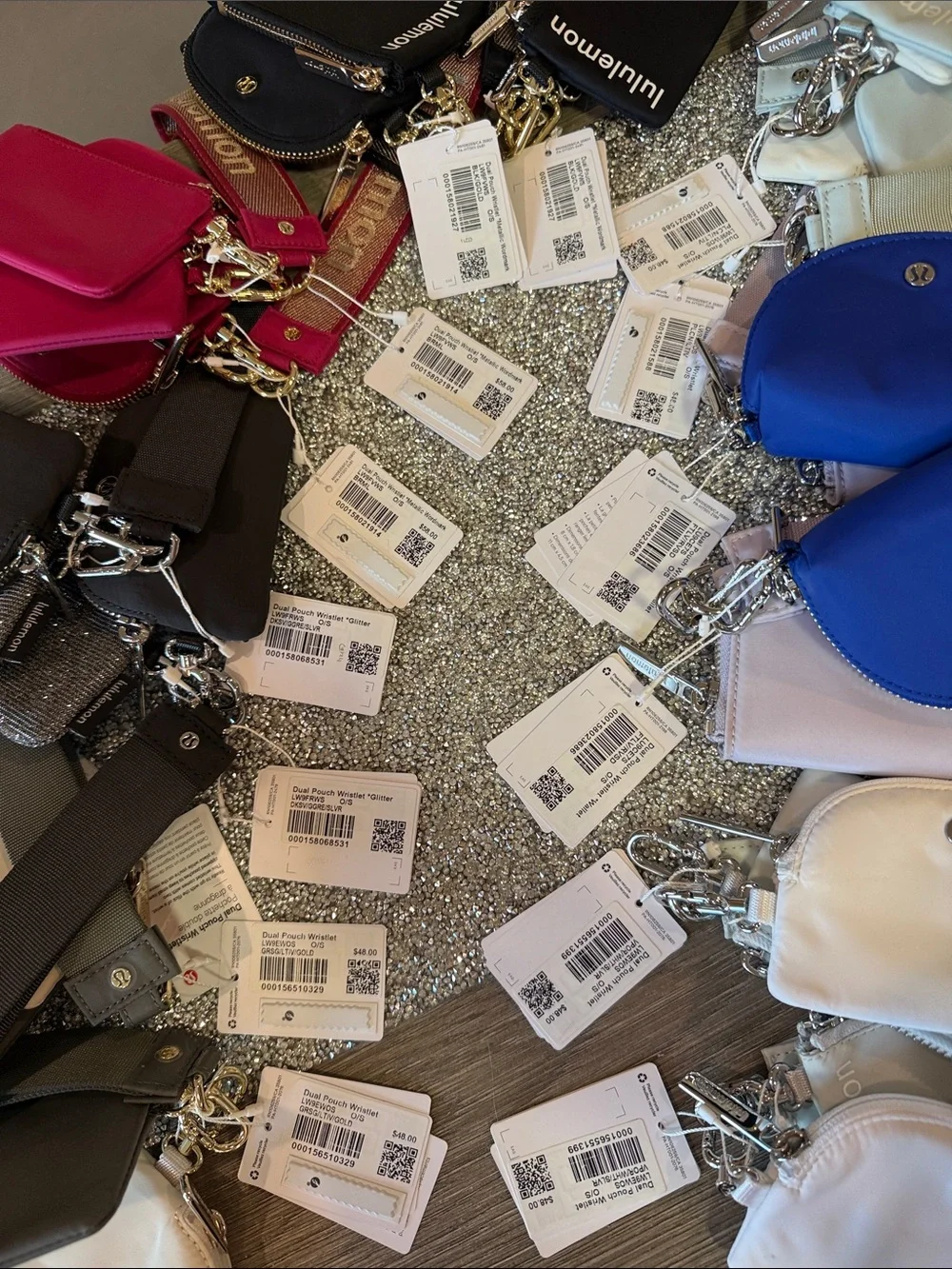 BUNDLE OF 14 lululemon dual wristlet pouches NWT $746 - Picture 2 of 2